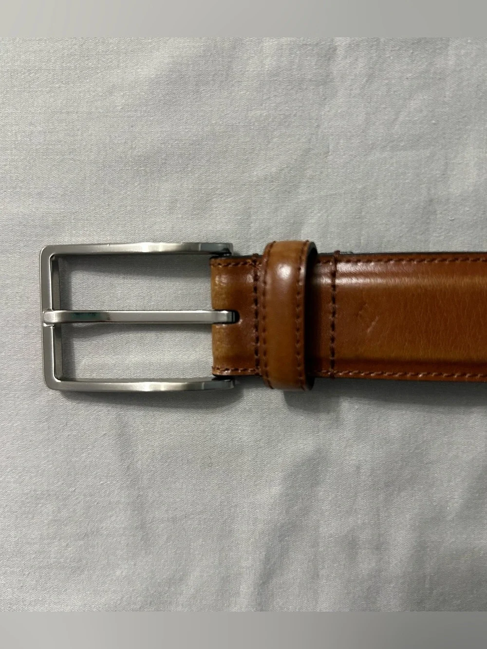 Joseph Abboud Mens Brown Leather Belt Sz 42 105 Silver Buckle Dress Casual Italy